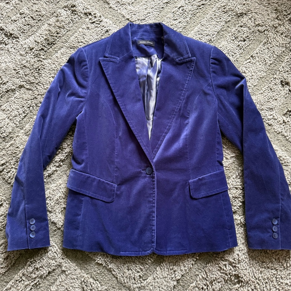 Valerie Stevens Blue Velvet Blazer